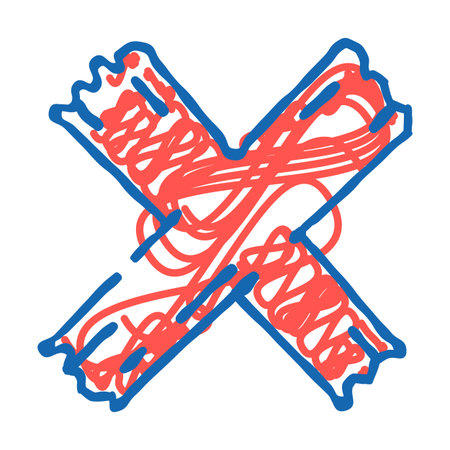 cross x mark icon doodle illustration