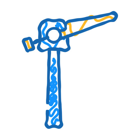 single wind turbine icon doodle illustrationのイラスト素材