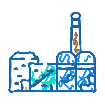 energy plant biomass icon doodle illustrationのイラスト素材
