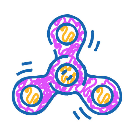 fidget spinner fidget toy icon doodle illustrationのイラスト素材