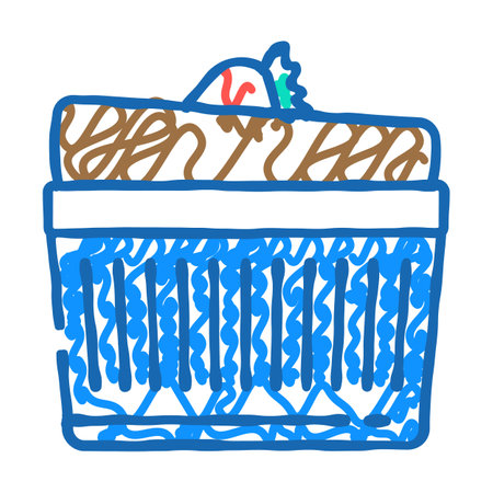 french cuisine souffle icon doodle illustrationのイラスト素材