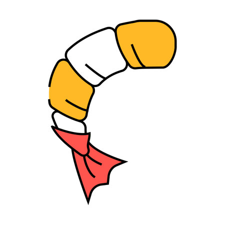 peeled shrimp icon color illustrationのイラスト素材