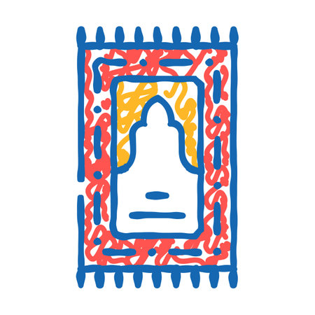 prayer mat islam muslim icon doodle illustrationのイラスト素材