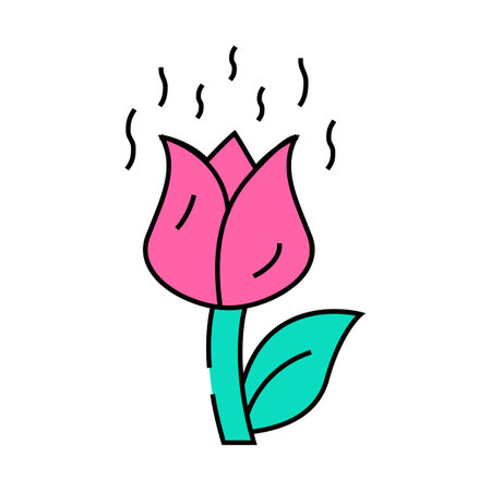 flowers smell icon color illustrationのイラスト素材
