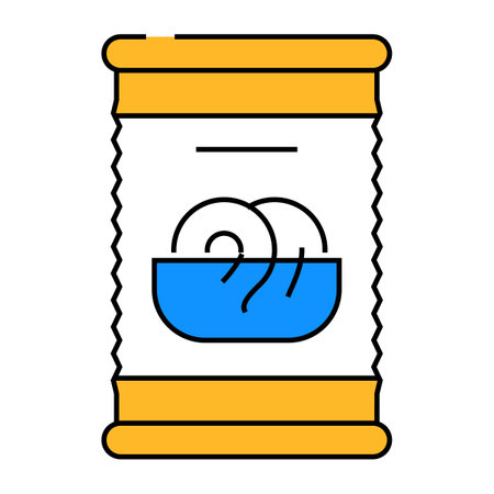spaghetti canned food icon color illustrationのイラスト素材