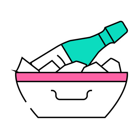 champagne alcoholic drink icon color illustrationのイラスト素材