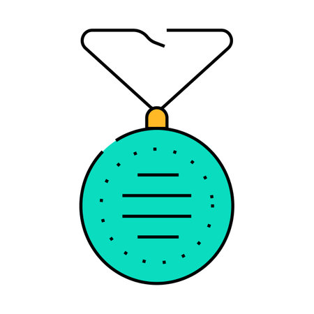 wearing on neck or keychain air filter icon color illustrationのイラスト素材