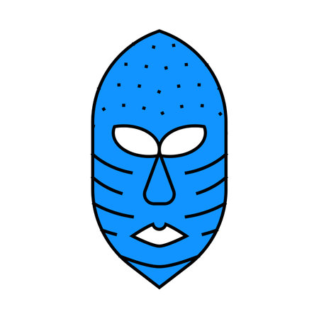 mask museum exhibit icon color illustrationのイラスト素材