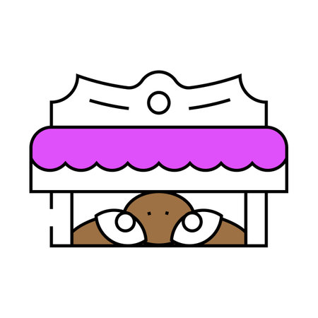 monster under bed fear icon color illustrationのイラスト素材