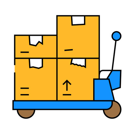 transporter cart wholesale icon color illustrationのイラスト素材