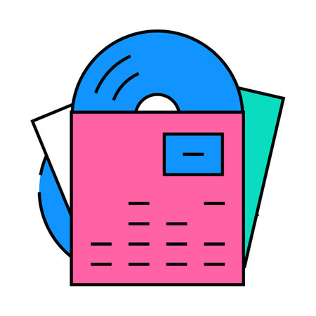 music records icon color illustrationのイラスト素材