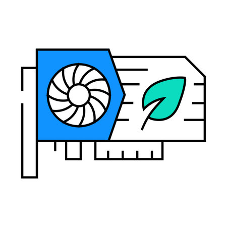 video card for mining chia cryptocurrency icon color illustration