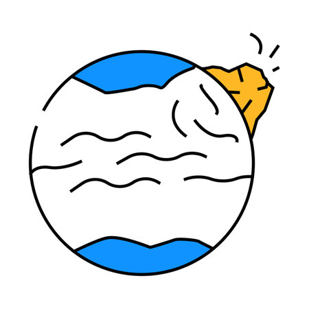 eruption on other planets icon color illustrationのイラスト素材
