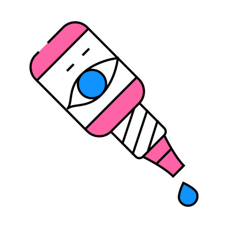 eye drops flat icon color illustrationのイラスト素材