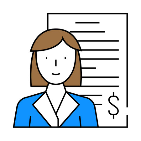 accountant woman job icon color illustrationのイラスト素材