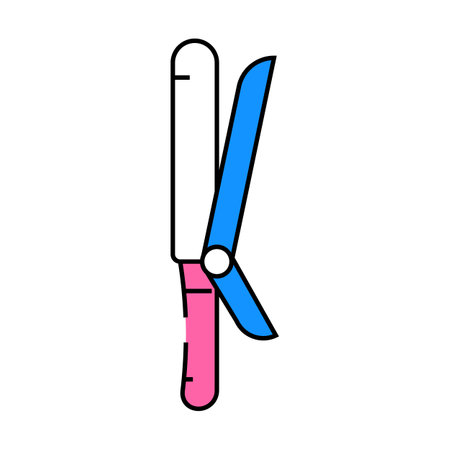 curling iron icon color illustrationのイラスト素材