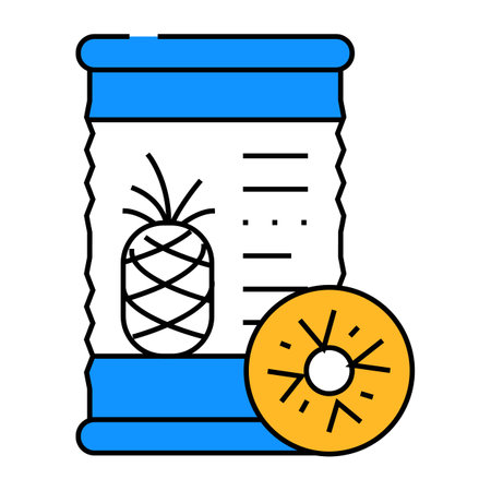 pineapple canned food icon color illustrationのイラスト素材