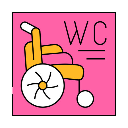 toilet for disabled icon color illustration