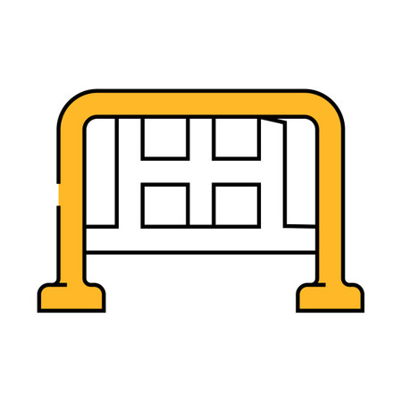 barrier protest meeting icon color illustrationのイラスト素材