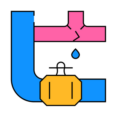pipe repair icon color illustrationのイラスト素材