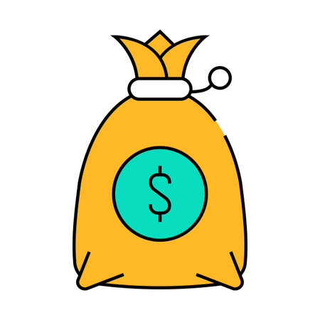 money bag icon color illustrationのイラスト素材
