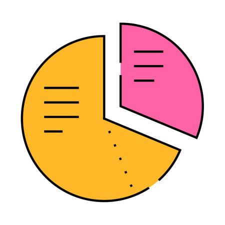 pie chart marketing analysis icon color illustrationのイラスト素材