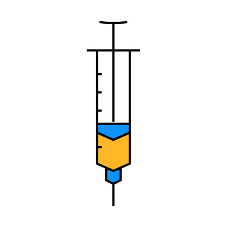 syringe with insulin icon color illustrationのイラスト素材