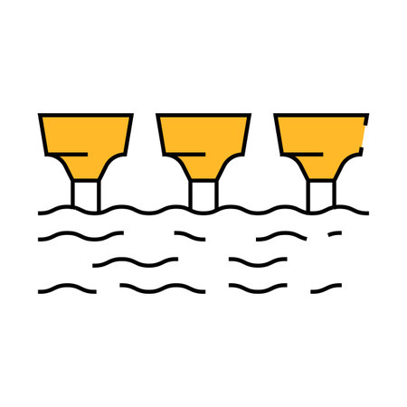 sea electric tidal power plant icon color illustrationのイラスト素材