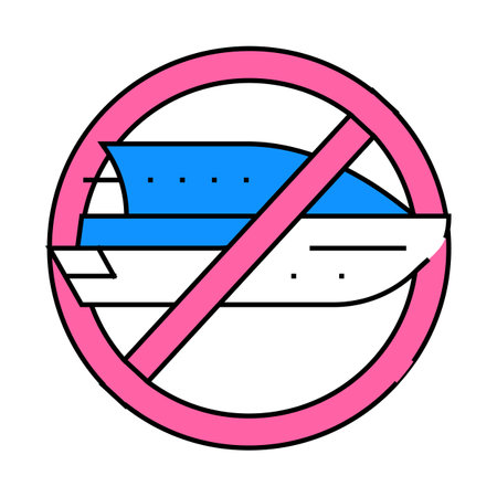 sailing ship ban icon color illustrationのイラスト素材