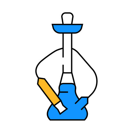 hookah smoking flat icon color illustrationのイラスト素材