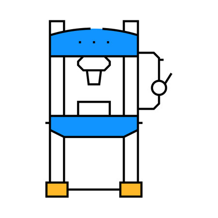 hydraulic press flat icon color illustrationのイラスト素材