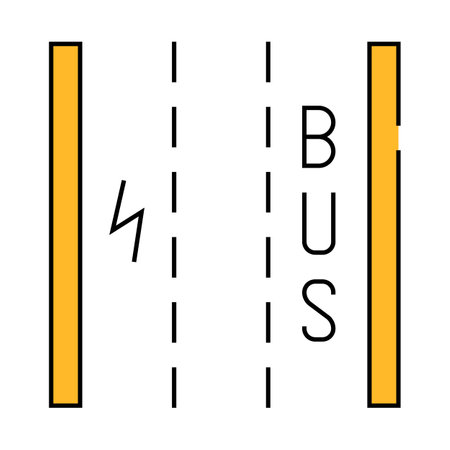 dedicated lane for electric vehicles icon color illustrationのイラスト素材