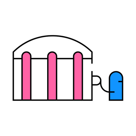 storage building alternative energy icon color illustrationのイラスト素材