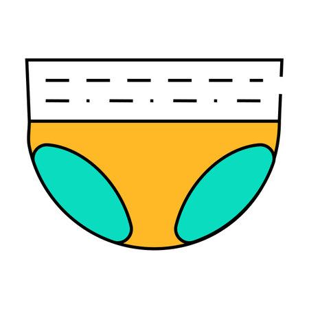 diaper for old human icon color illustrationのイラスト素材