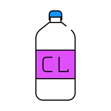 chlorine bottle icon color illustrationのイラスト素材