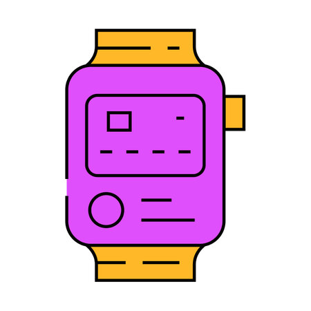 nfc payment system in watches icon color illustrationのイラスト素材