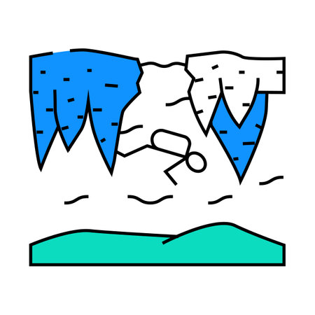 winter diving icon color illustrationのイラスト素材