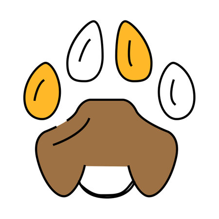 lion leg print icon color illustrationのイラスト素材