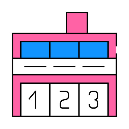 fire department building icon color illustrationのイラスト素材