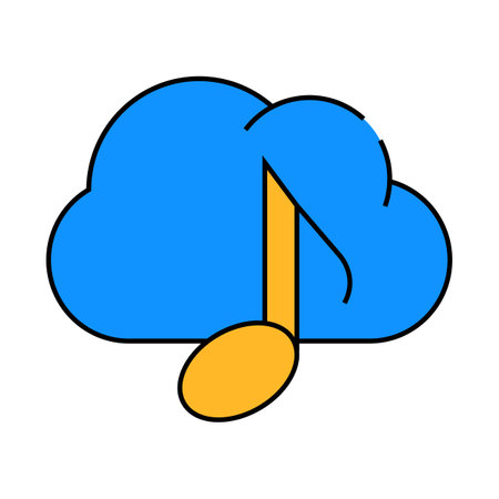 music cloud storage icon color illustrationのイラスト素材