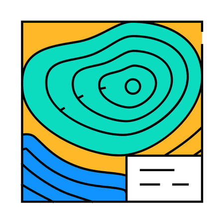 topographic map icon color illustrationのイラスト素材