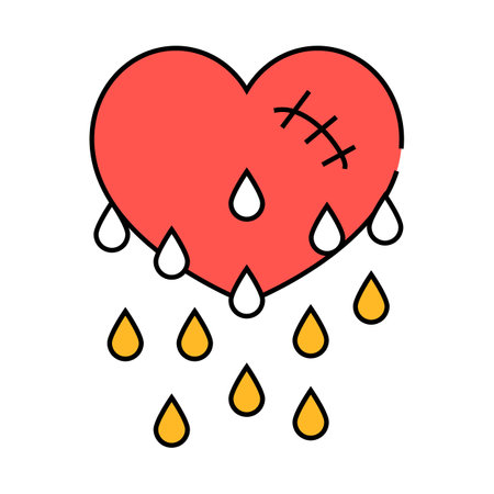 blooding heart icon color illustrationのイラスト素材