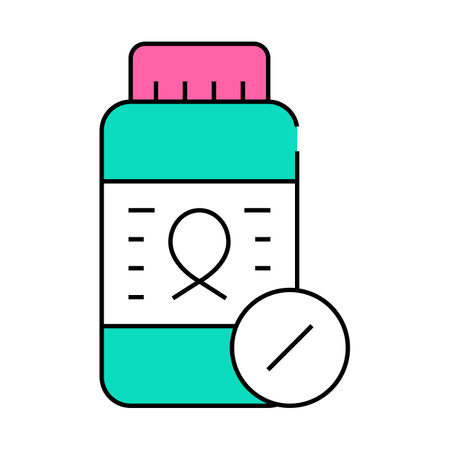 cancer treatment medicine package icon color illustrationのイラスト素材