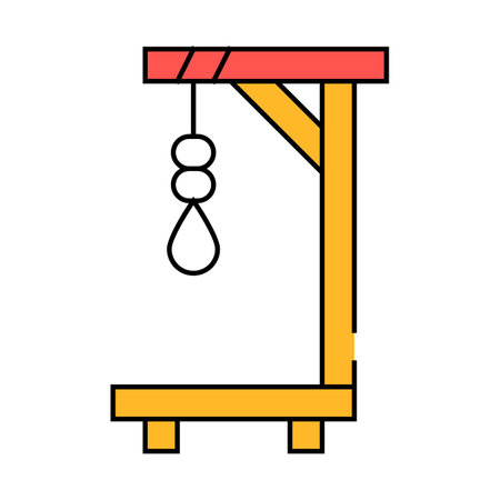medieval gallows icon color illustrationのイラスト素材