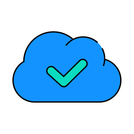 accept access cloud icon color illustrationのイラスト素材