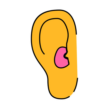 otitis disease sign icon color illustrationのイラスト素材