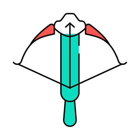 crossbow medieval weapon icon color illustrationのイラスト素材