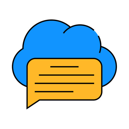 messaging cloud storage icon color illustrationのイラスト素材