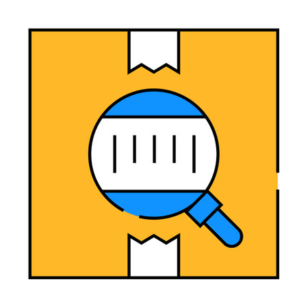bar code on box icon color illustrationのイラスト素材