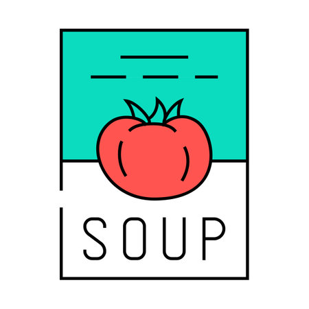 soup tomato package icon color illustrationのイラスト素材